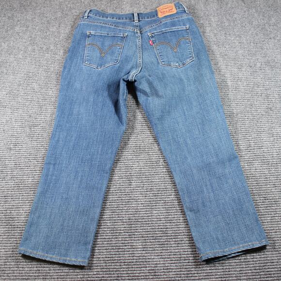 Levi’s Classic Straight Womens 8 Blue Mid Rise Stretch Jeans W29 L23 Light Wash - Picture 7 of 12
